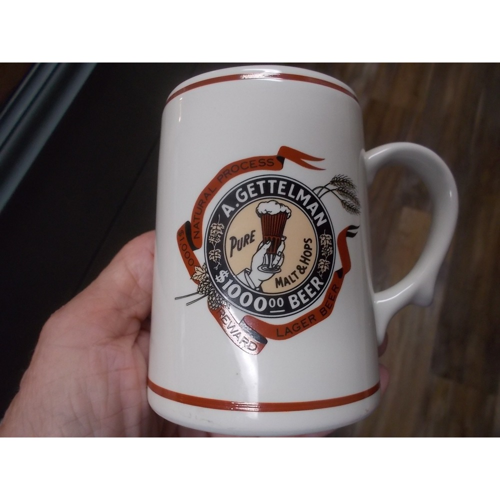 Vintage 1985 Gettleman Brewing Milwaukee Beer Stein Franklin Mint Tankard Mug